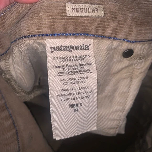 Patagonia Iron Clad Tan Regular Fit Corduroy Pants Classic Organic Cotton 34x30 - Picture 8 of 11